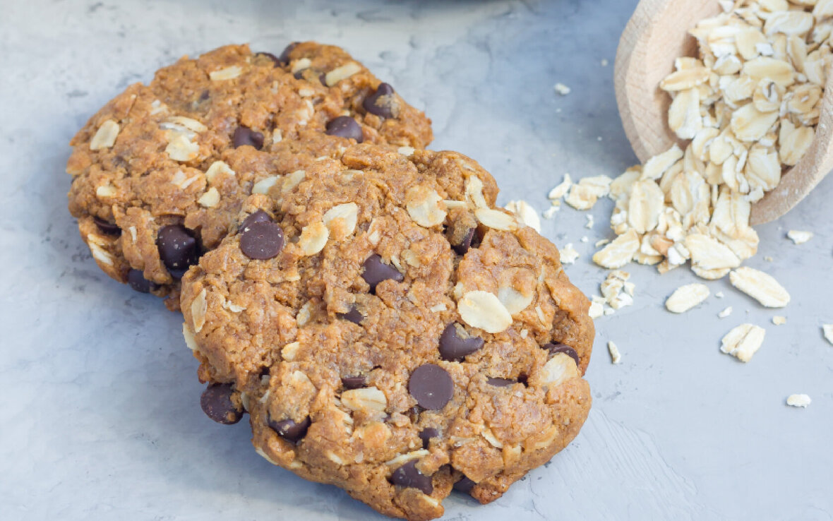 Receita Cookie Integral De Aveia Gotas De Chocolate Amargo