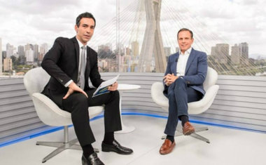 Climão entre Cesar Tralli e João Doria no SPTV repercute nas redes sociais