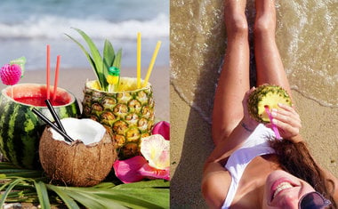 6 receitas de drinks servidos dentro da fruta para fazer neste verão