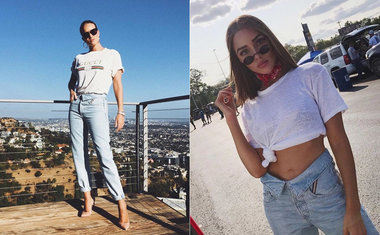 Jeans com o cós dobrado é tendência; veja como as famosas estão usando