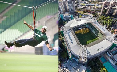 Tirolesa dentro de estádio é opção de passeio divertido nas férias em São Paulo