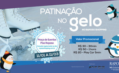 Programação de férias do Raposo Shopping tem patinação no gelo e apresentações gratuitas; saiba mais!