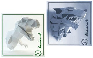 Paper Art – dinossauro e lobo Stark