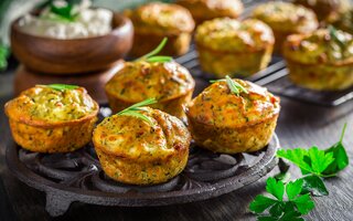 Muffin Salgado de Abóbora e Cogumelos