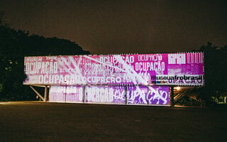 Videomapping na fachada do Museu Afro Brasil Emanoel Araujo