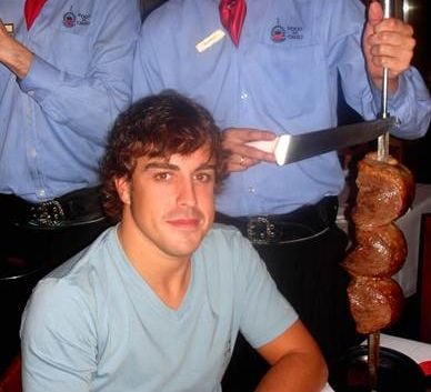 Pilotos da Formula 1 nos restaurantes Fogo de Chão 